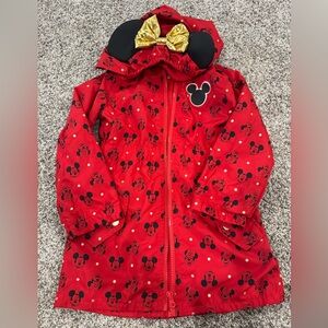 Disney Red Hooded Jacket with Gold Bow and Ears